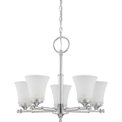 Lustre classique / traditionnel à 5 lumières avec abat-jour Hinde