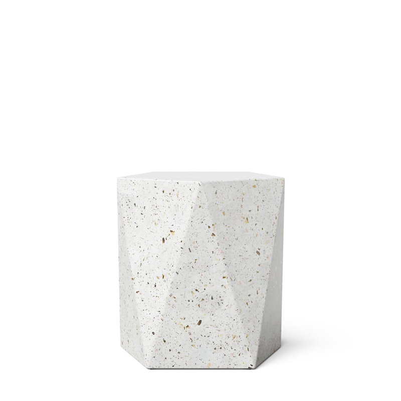 Kelson Accent Stool, Ivory Terrazo