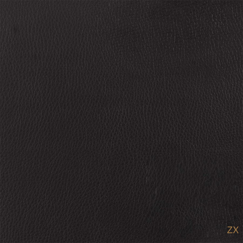 Repose-pieds rond capitonné et rembourré en similicuir, Noir