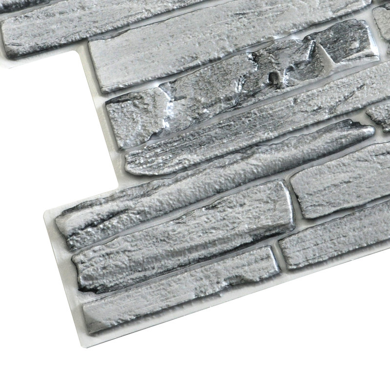 Panneau mural 3D rétro 20 po x 39 po Falkirk (paquet de 10), Gris