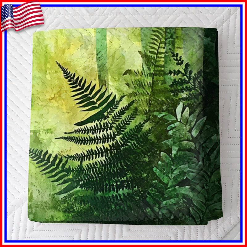 Dense Forest With Ferns Bedding Forest Bedspread Nature, Lit simple