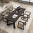 Black Rectangular Solid Wood Dining Table-2013652832