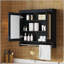 Armoire de salle de bain 3 en 1, fixation murale 30 po avec tablettes réglables, portes à fermeture en douceur et miroir haute définition pour le rangement et le meuble-lavabo-1455895641