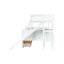 Lit superposé simple au-dessus de double avec tiroirs de rangement, glissière et tablettes - bois d'hévéa-1162315922