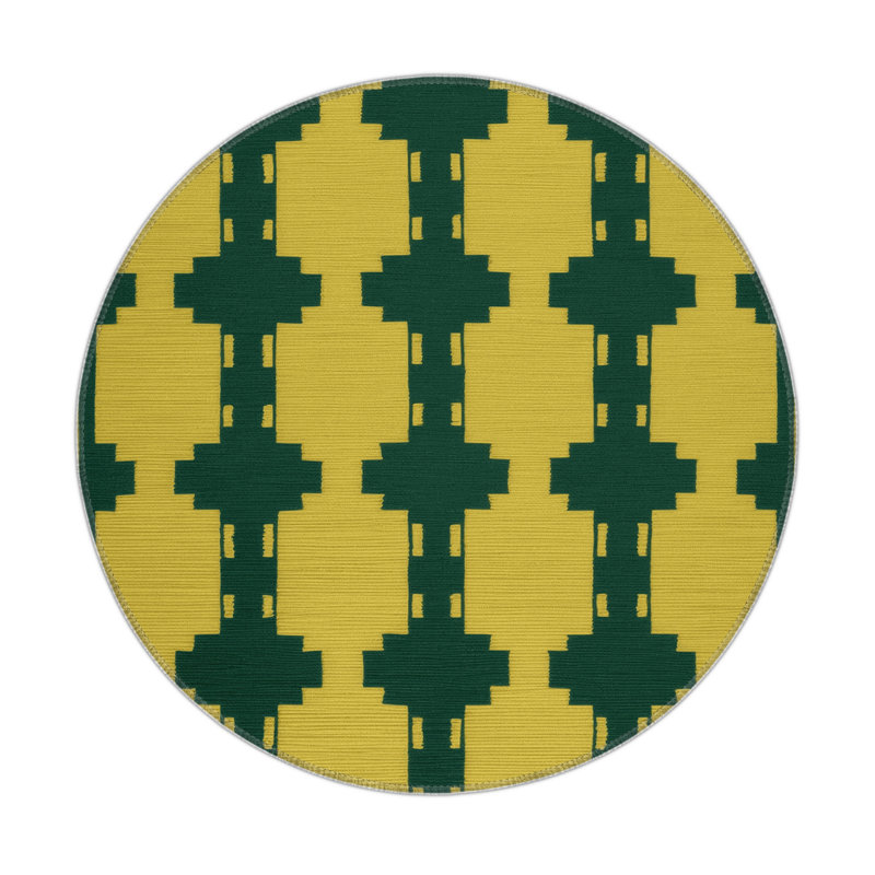 Tapis brun intérieur et extérieur Trellis, Rond 5 pi
