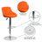 Occoquan Vinyl Bucket Seat Adjustable Height Barstool with Diamond Pattern Back-2090003953