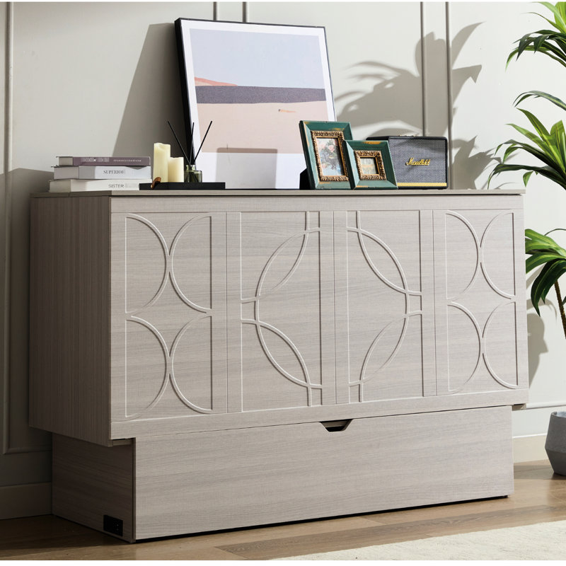 Lit pliant Space, gris, avec bac de rangement et grand adaptateur de rangement pratique, prise de matelas, Gris