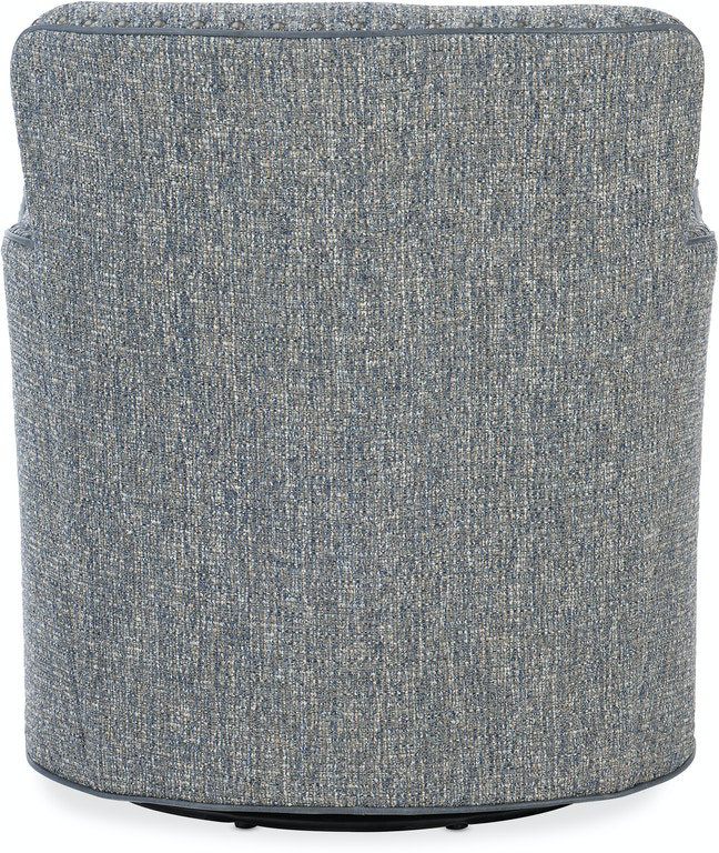 Luna Leather Swivel Armchair, Aline Light Gray Stonewash Genuine Leather, Gunmetal, Swivel - Standard