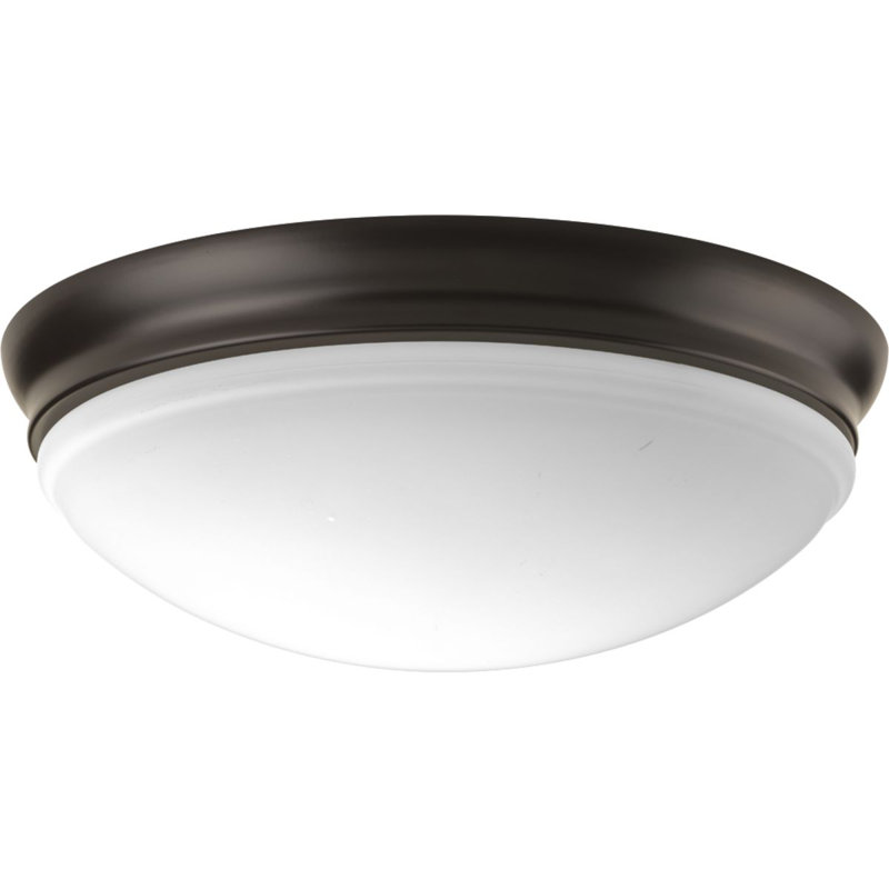 Mccully Glass LED Flush Mount, 4.50" H x 13.50" W x 13.50" D, Antique Bronze