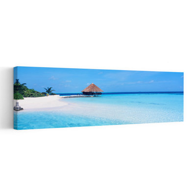 «Beach Scene The Maldives Abstract Palm Tree Beach Ocean», art mural