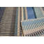 Tapis bleu à motifs géométriques modernes en laine nouée à la main à motif géométrique bleu-124205856
