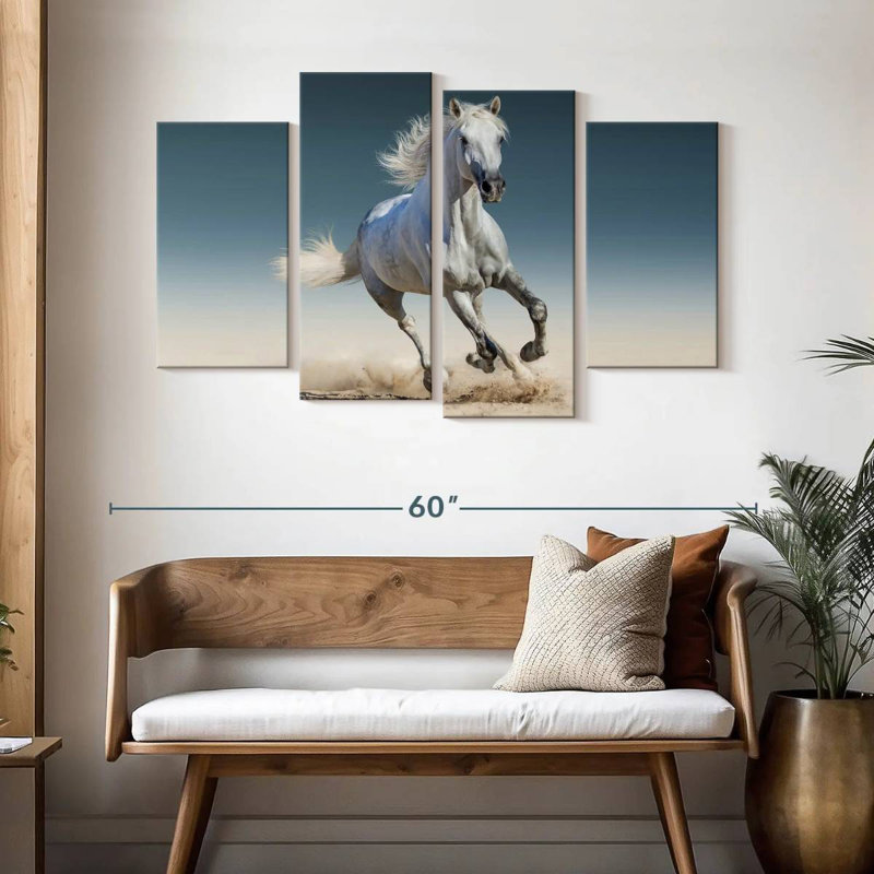 Cheval blanc Brampt, H 32 po x l 52 po