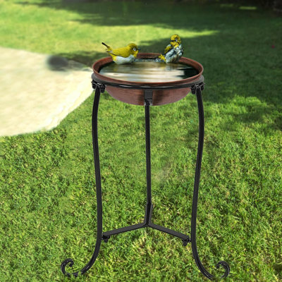 16 Inch Black Metal Gazing Ball Stand, 9x9x16 Holds 10-12 Inch Garden Globes Outdoor
