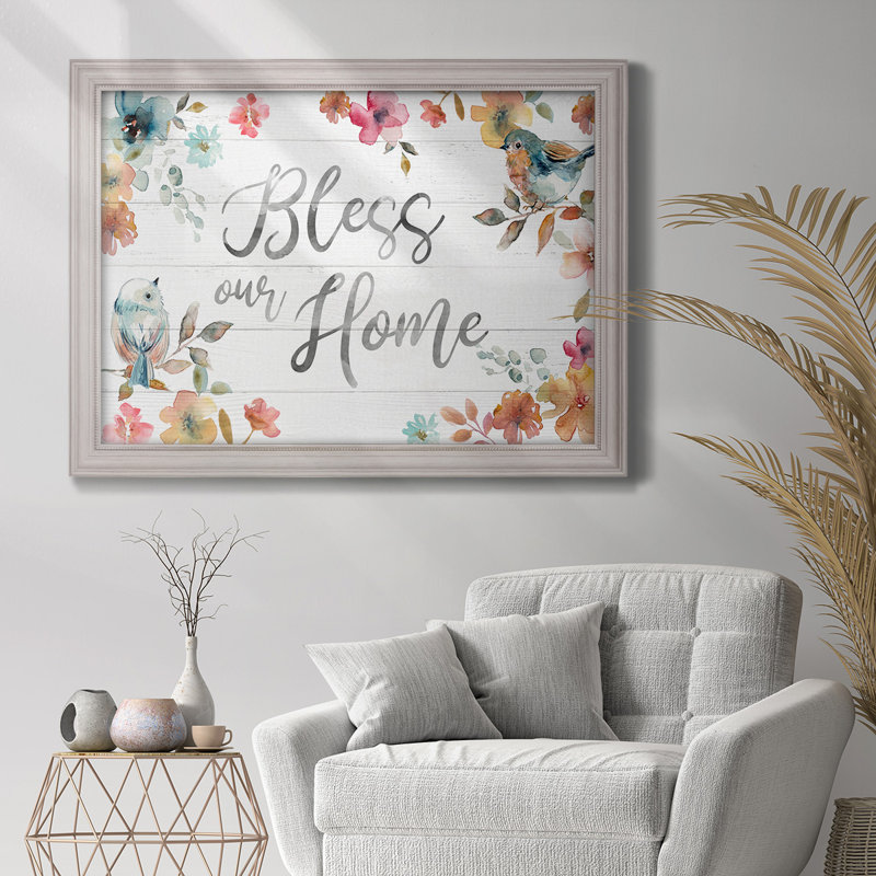 «Bless our home», reproduction d'art sur toile, H 21 po x l 25 po x P 2,5 po
