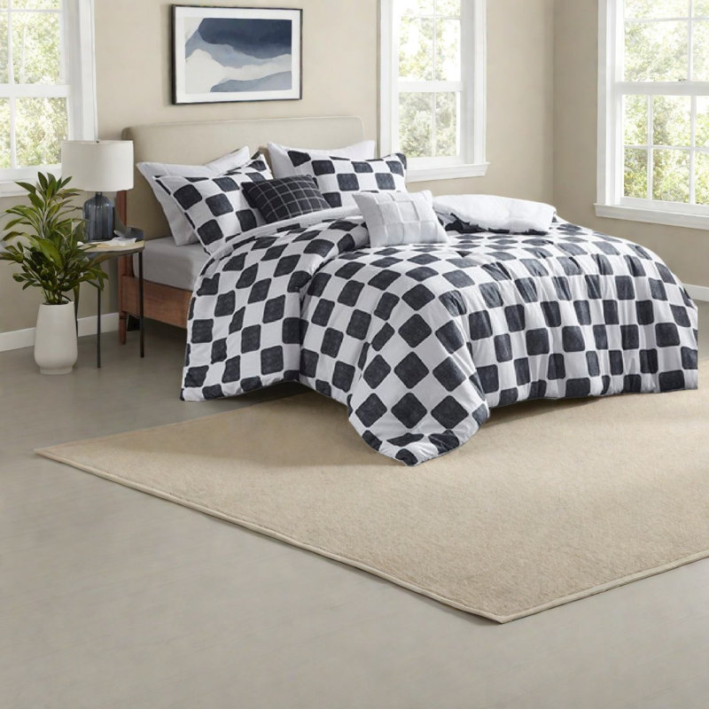Modern Multicolor Polyester Bedding Set, Hypoallergenic Comforter For Home