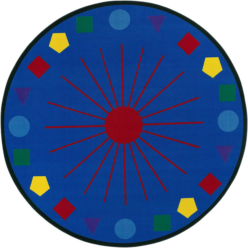 Tapis bleu Touffeté Bermudez, Rond 6 pi