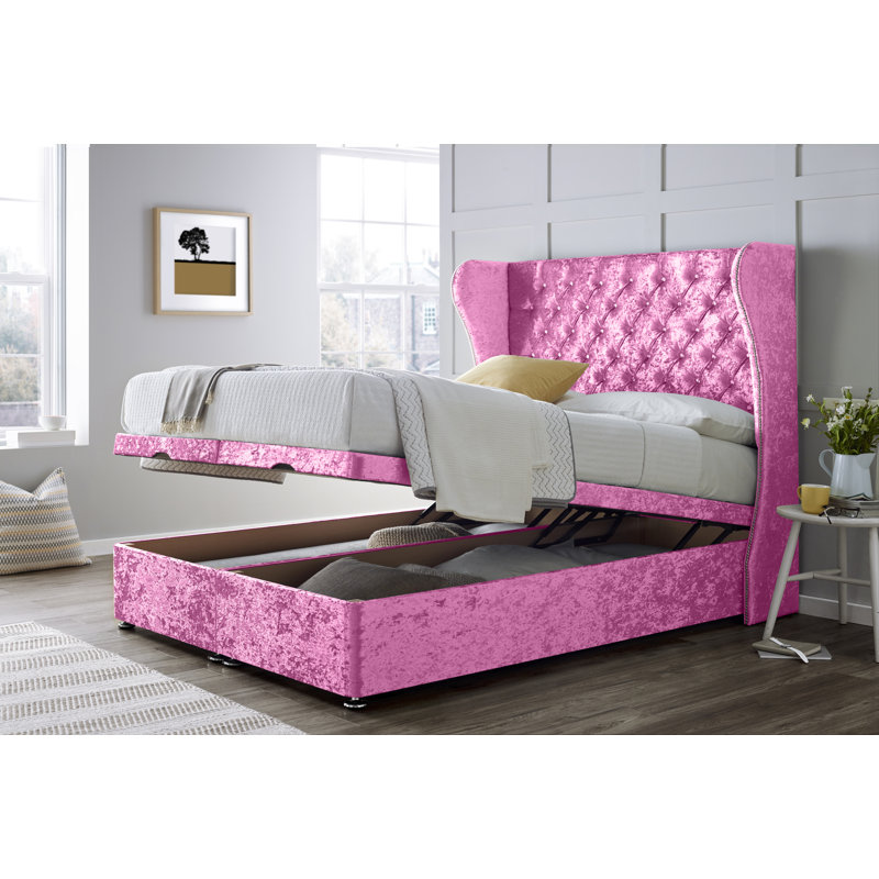 Divan Bed with 54" Floorstanding Headboard, Baby Pink, Small Single (2'6)