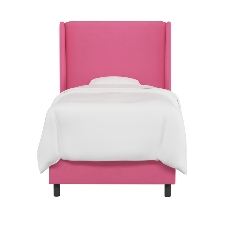Tilly Upholstered Bed, Twin, Hot Pink Performance Microsuede