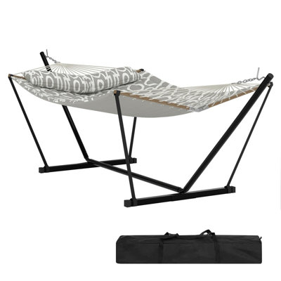Hamac double pour 2 personnes avec support, balançoire d'extérieur portative robuste pour patio, jardin, plage, capacité de 450 lb