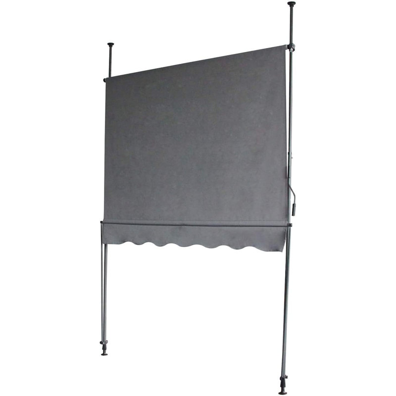 Dakota Fields 300cm W x 120cm D Polyester Cover Retractable Patio Awning, Grey