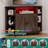 Corner TV Stand, Farmhouse Corner Entertainment Center with Led Light, Open Storage, Adjustable Shelves, TV Cabinets for Living Room, Bedroom-1849979596