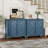 Geometric Embossed Storage Cabinet with Magnetic Doors, Matte Vintage Finish, Handle-Free Design, Raised Legs for Easy Cleaning, Entryway Sideboard Cabinet for Living Room & Bedroom