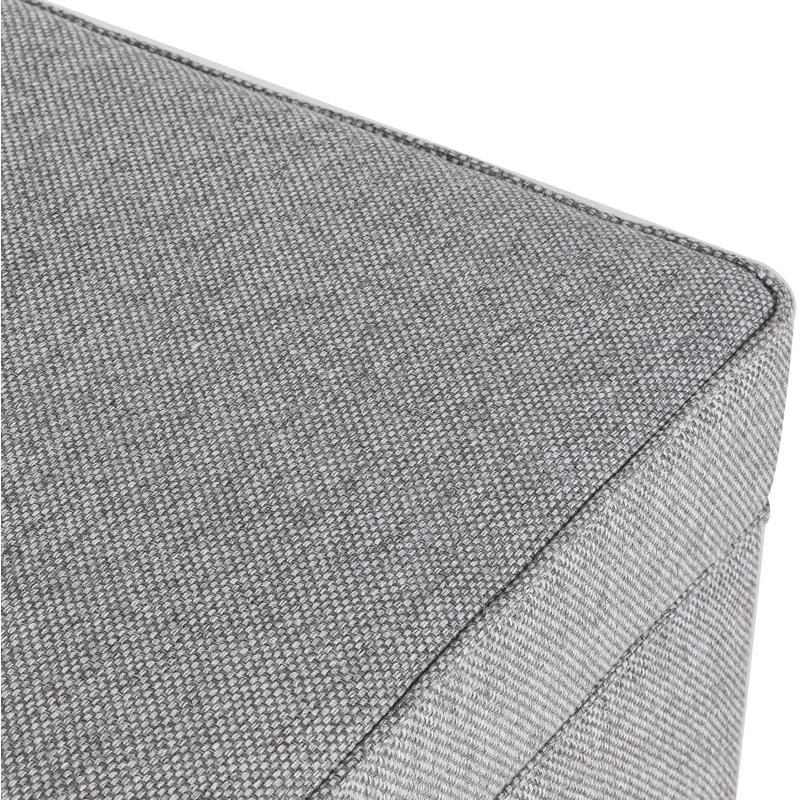 Repose-pieds carré avec rangement 17,5 po, 100 % polyester gris clair