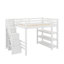 Lit surélevé avec tablettes, escalier de rangement, mini garde-robe et éclairage DEL-770847444