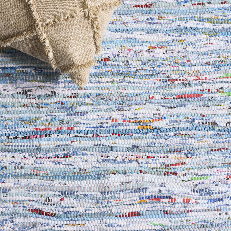 Fales Rug Hand Woven Cotton Striped Rug, Rectangle 5' x 7'