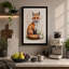 Red Fox in Bloom Boho 1 Piece Wrapped Canvas Wall Art-753614276-753614279
