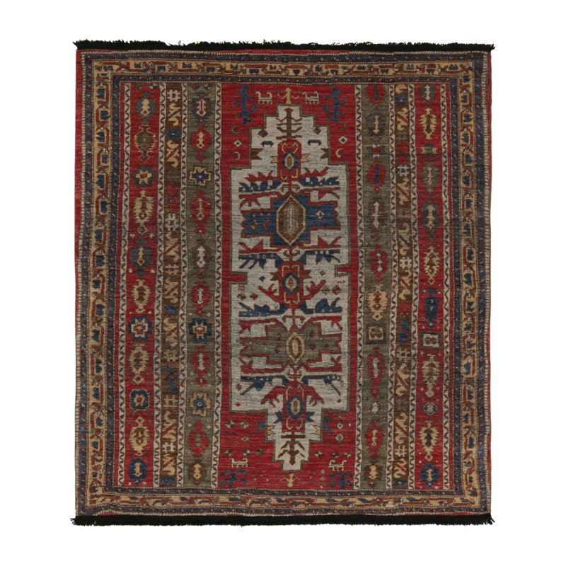 Burano Hand Knotted Wool Geometric Area Rug, Rectangle 10' x 14'