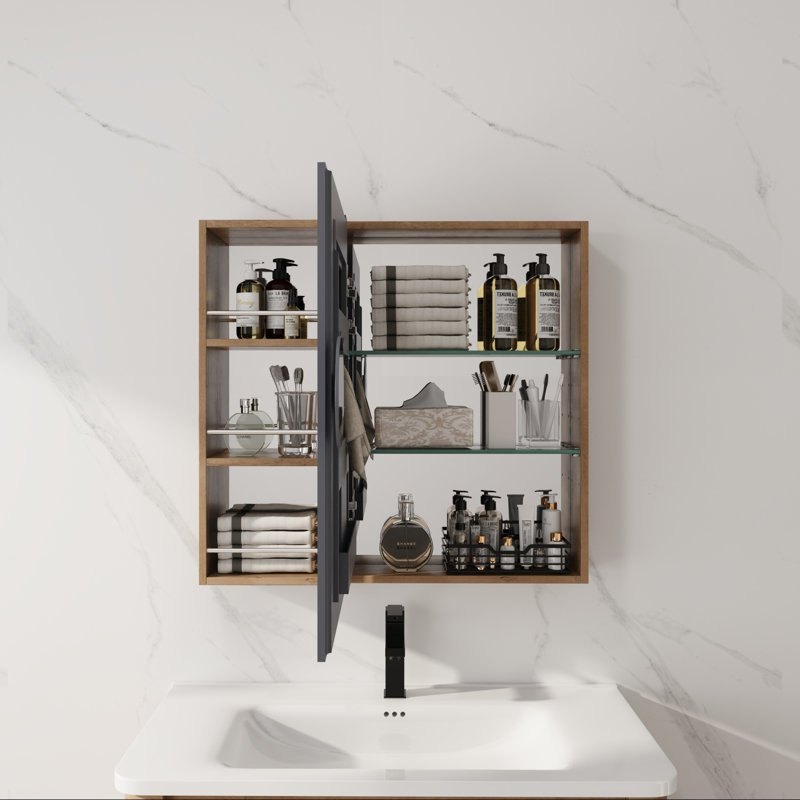 Armoires à pharmacie peu encombrantes, verre en contreplaqué, rangement de salle de bain moderne