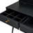 Modern Makeup Vanity Desk with Mirror and Lights, Retractable Dressing Table with Drawers and Cabinet, Compact Makeup Table Set with Power Outlet for Bedroom, Black-1895486684