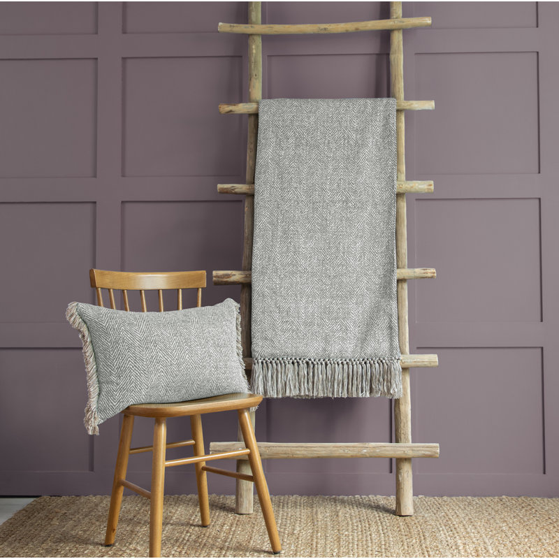 Oryx Hand Woven Throw Blanket, Light Grey