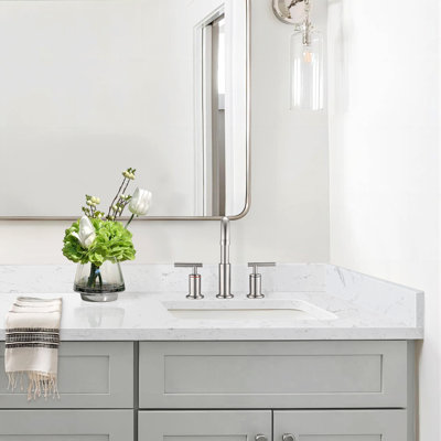 30-Inch Carrara White Engineered Stone Backplash For Bathroom Vanity Top