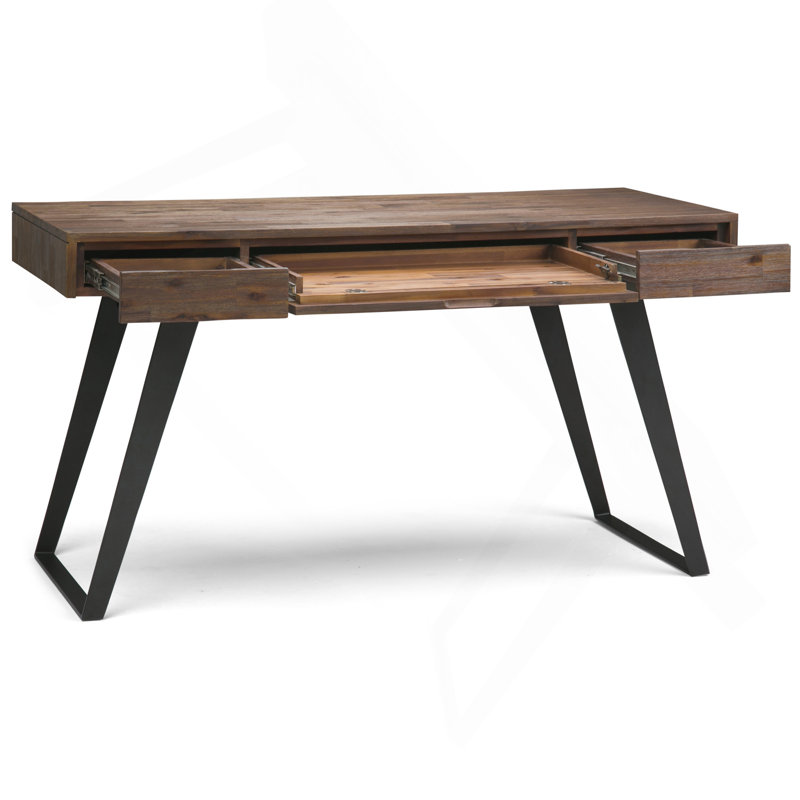 Bureau - Brun rustique naturel vieilli, H 29,90 po x l 53,90 po x P 24 po, Brun vieilli