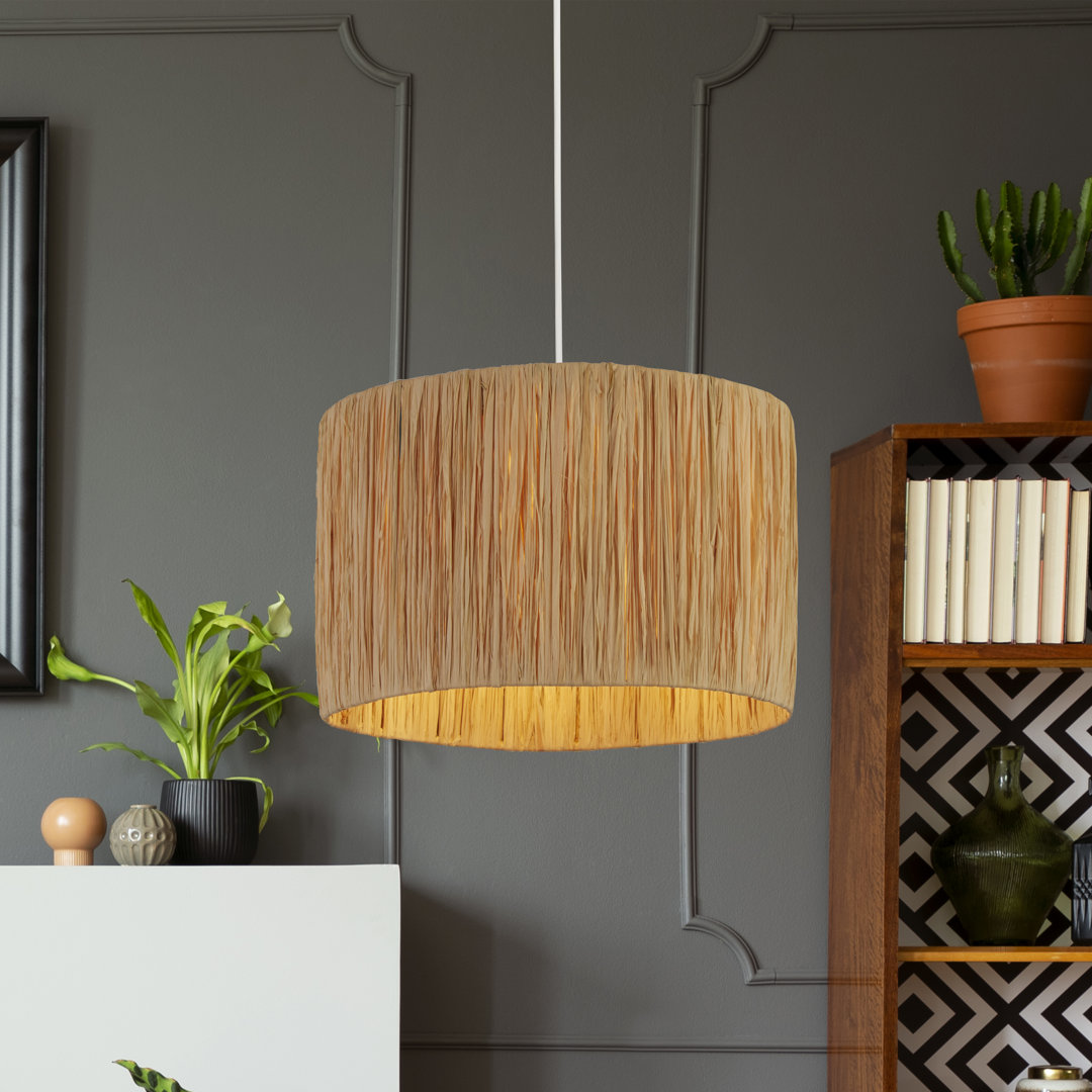 20cm H Raffia Drum Pendant Shade ( Uno )