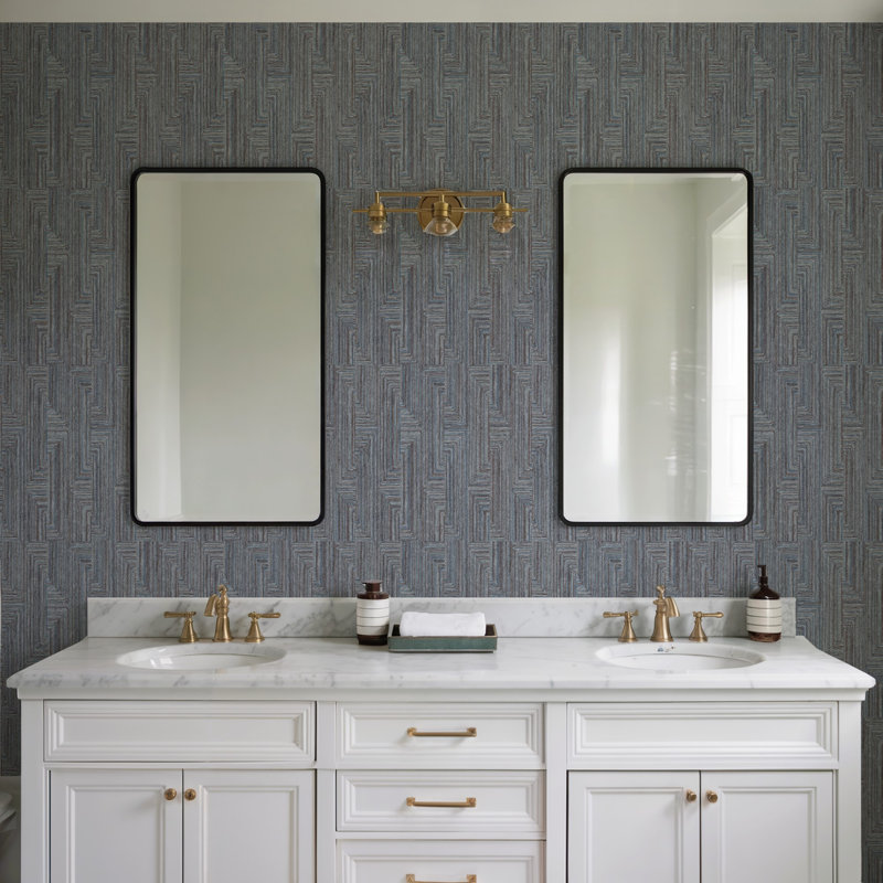 Threadline Geo Stitch Wallpaper, Brown