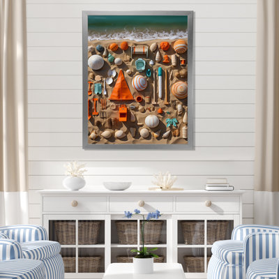 «Beach Jouets Collage I» - reproduction sur toile de plage