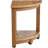 Corner Shower Bench, 16.5" Height 12.8" Radius, Faux Wood Grain Polystyrene, 350 Lbs With Storage Shelf, Water Resistant, Shower Stool For Inside & Outside Shower, For Bathroom, Living Room