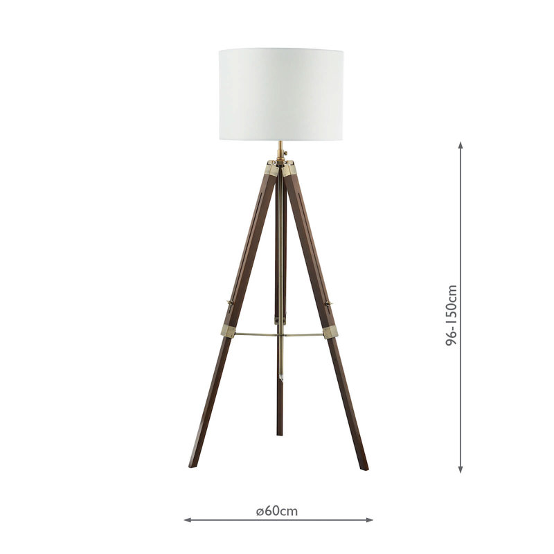 Mckee Brown Tripod Floor Lamp, Dark Wood