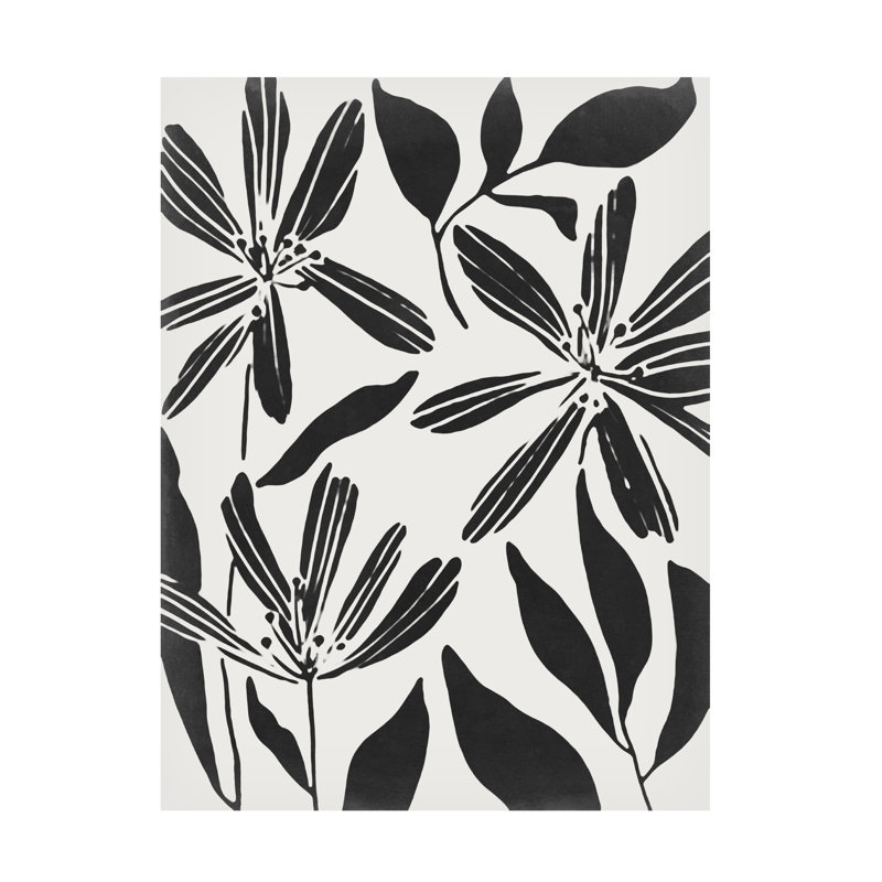 «Black Flower Blooming II» sur, H 19 po x l 19 po