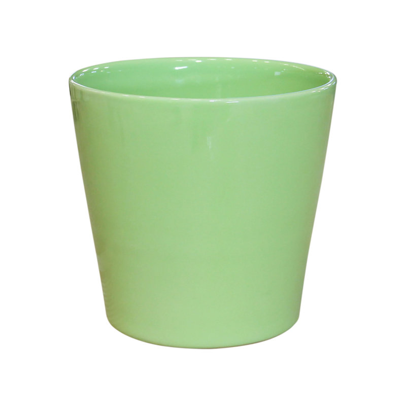 Handmade 2-Piece Ceramic Indoor Pot Planter Set, Light Green