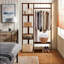 Freestanding Bamboo Clothes Garment Rack