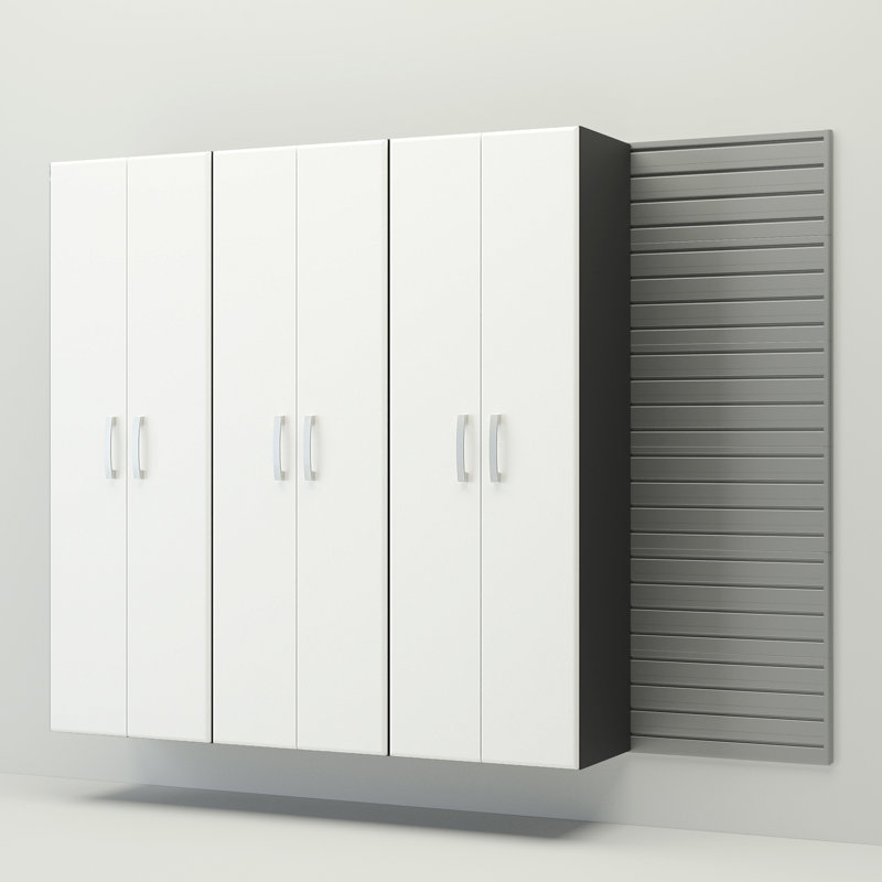 Ensemble de rangement haut 3 pièces Deluxe, Blanc argenté