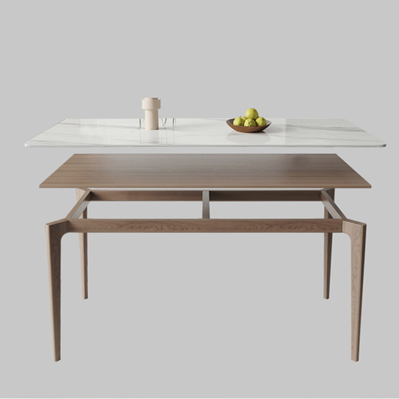 Table de salle à manger et chaise rustique en frêne blanc, H 29,52 po x L 62,99 po x l 35,43 po