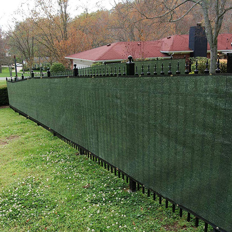 Green HDPE Privacy Screen Fence with Brass Grommets, 6' x 50'