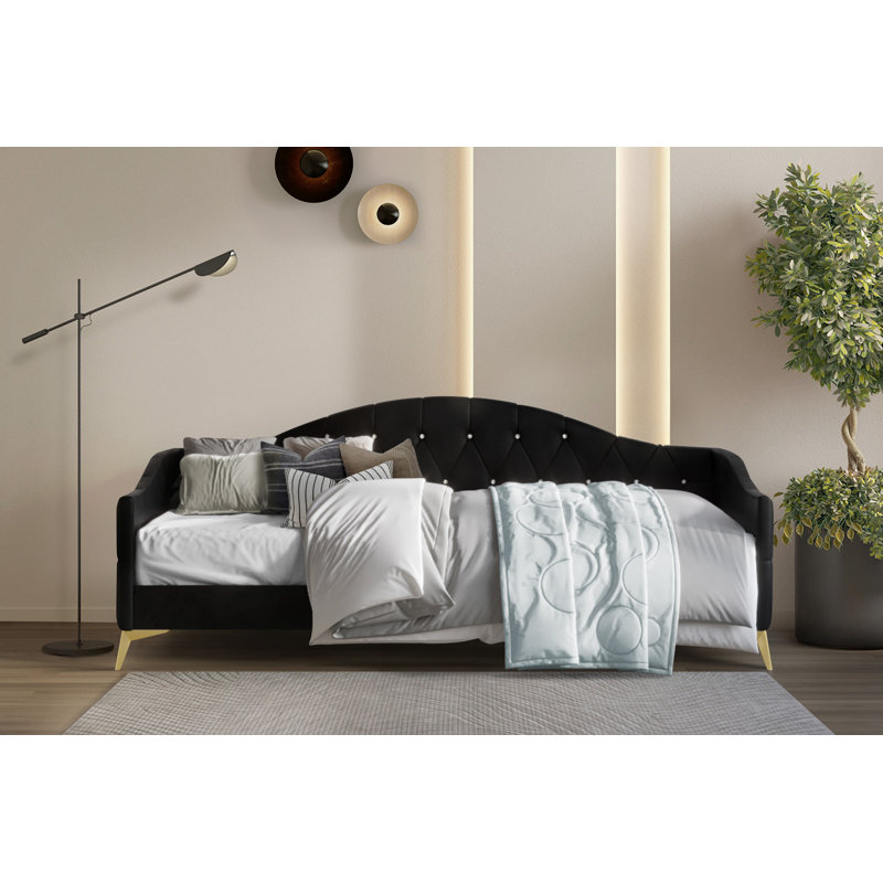 Biquele Upholstered UK Single - DE 90 X 190 Cm, Black
