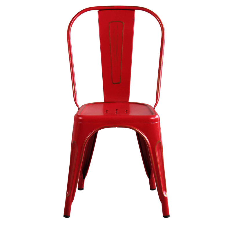 Outdoor Patio Dining Side Chair, Red