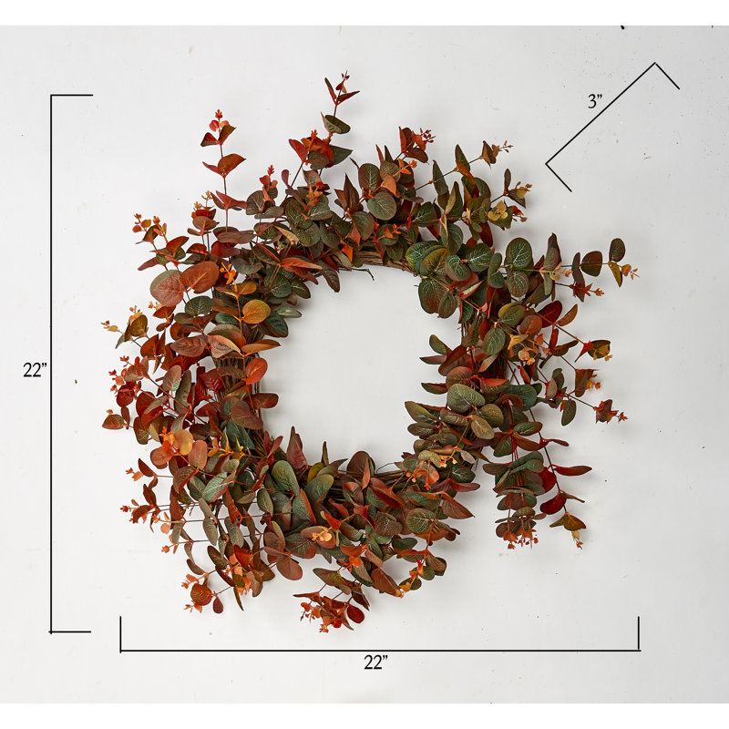 Couronne d'eucalyptus d'automne 22 po